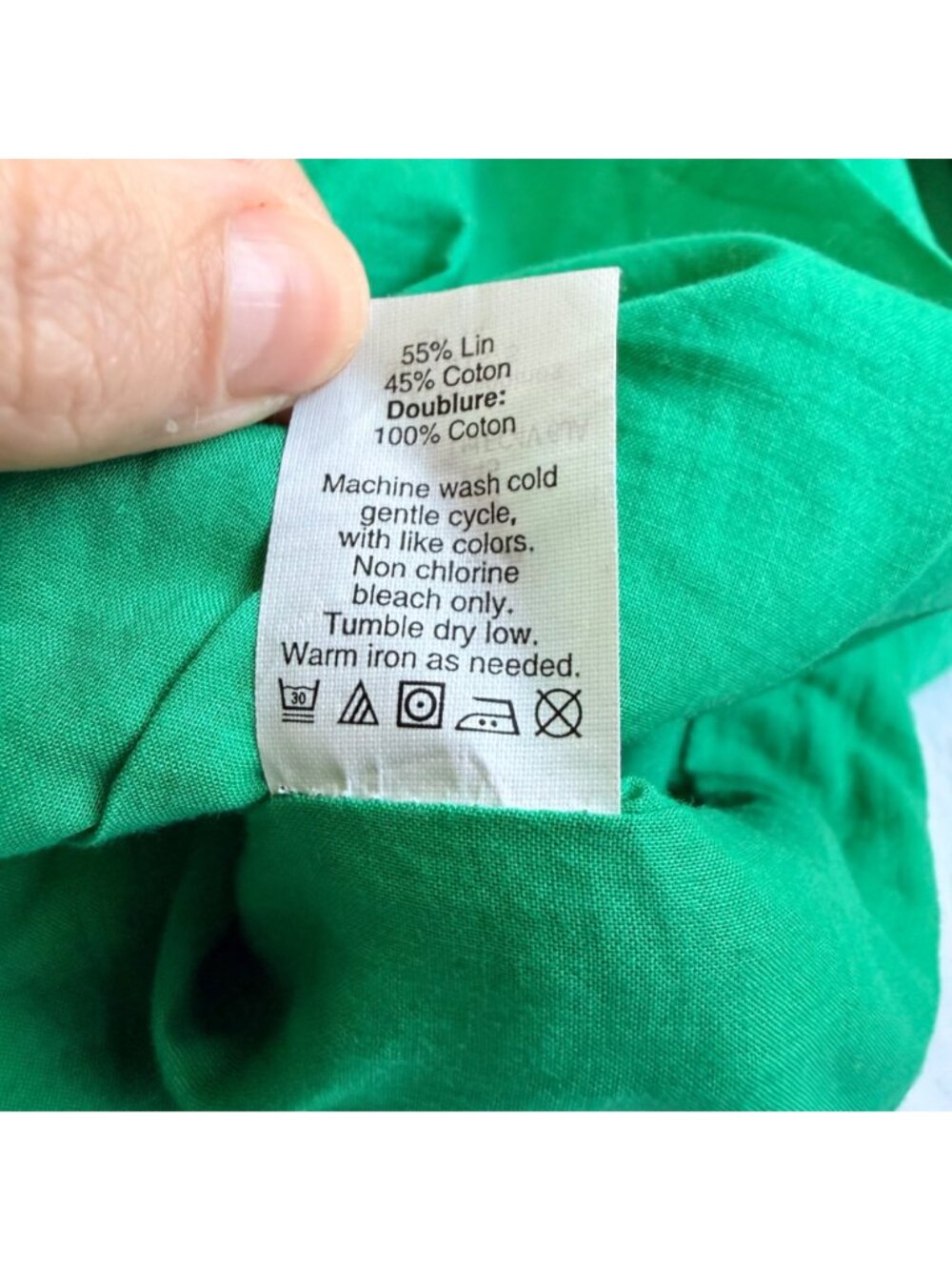 J. Crew Green Linen Cotton Blend Smocked Elastic Waist Skirt Womens Size 0 - Picture 8 of 10